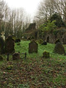Castlemartyr, Ballyvoughtera church ruin small gravestones