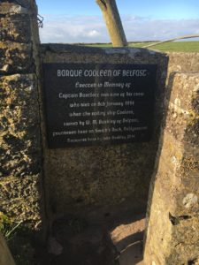 Ballycotton Cliffwalk, commemorative plaque that inspires to tell stories