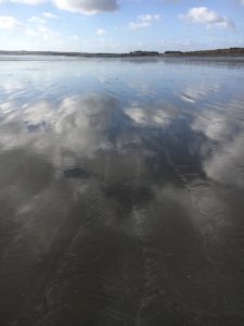 Garryvoe Beach, clouds mirrored in low tides